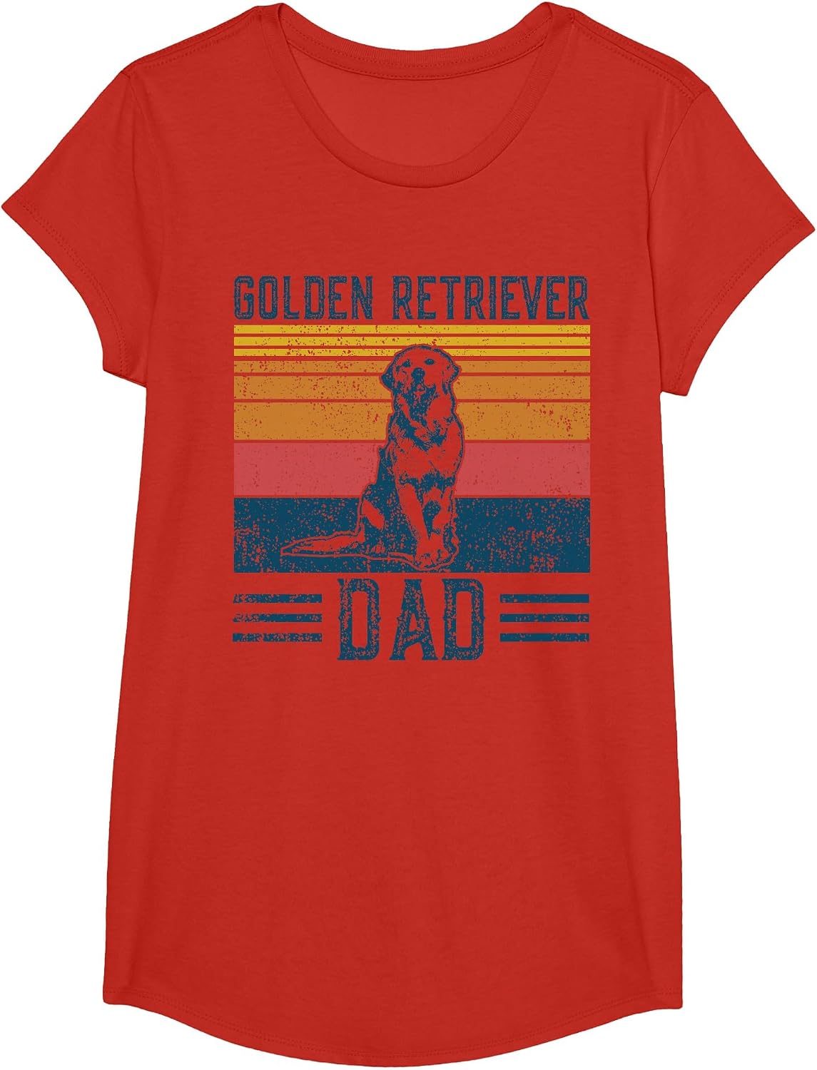 Dog Golden Dad - Vintage Golden Retriever Dad T-Shirt - Girls Red