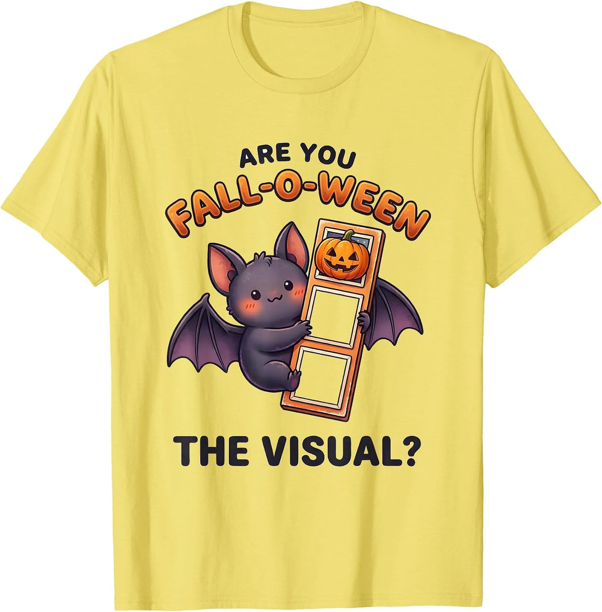 Men's Are You Fall-O-Ween The Visual Cute Kawaii Teacher Halloween T-Shirt - Lemon Yellow