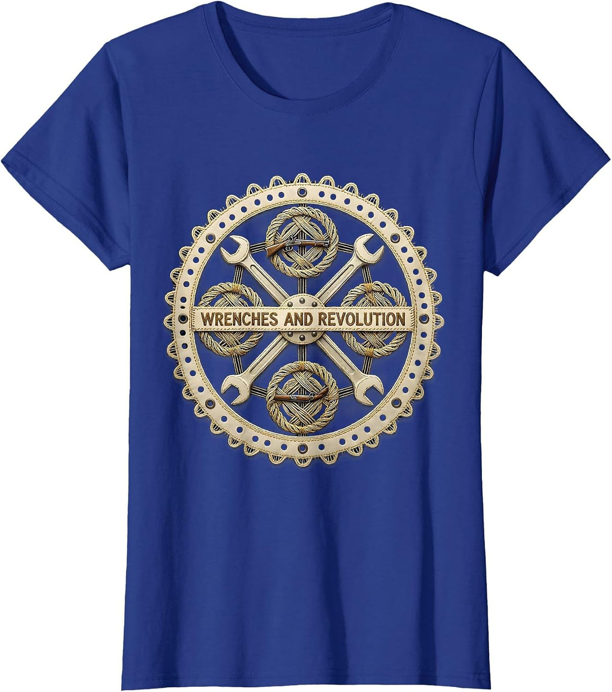 Women's Wrenches and Revolution Valley Forge Automotive T-Shirt - Royal Blue