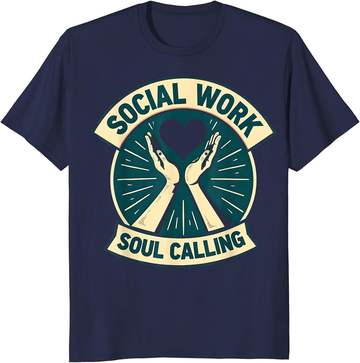Social Work Soul Calling Inspirational Design T-Shirt - Navy Blue