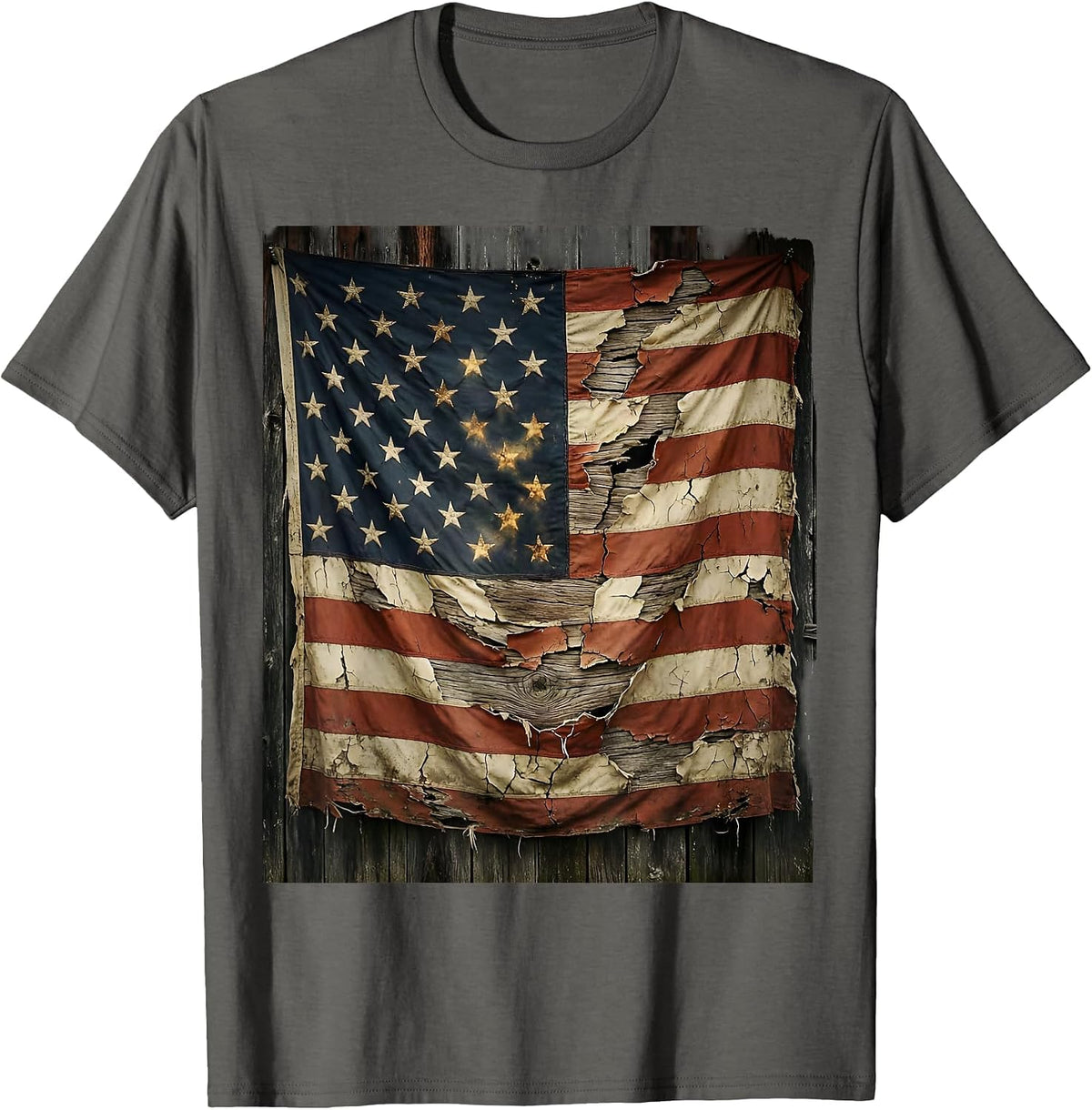 Rifle Bayonet In Sand With Helmet Memorial Graphic T-Shirt - Asphalt Grey