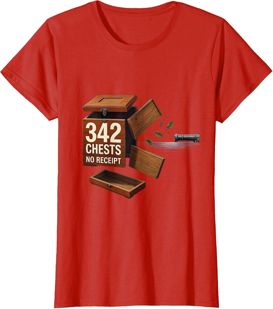 Women's 342 Chests No Receipt Funny History Teacher 4th Of July T-Shirt - Red