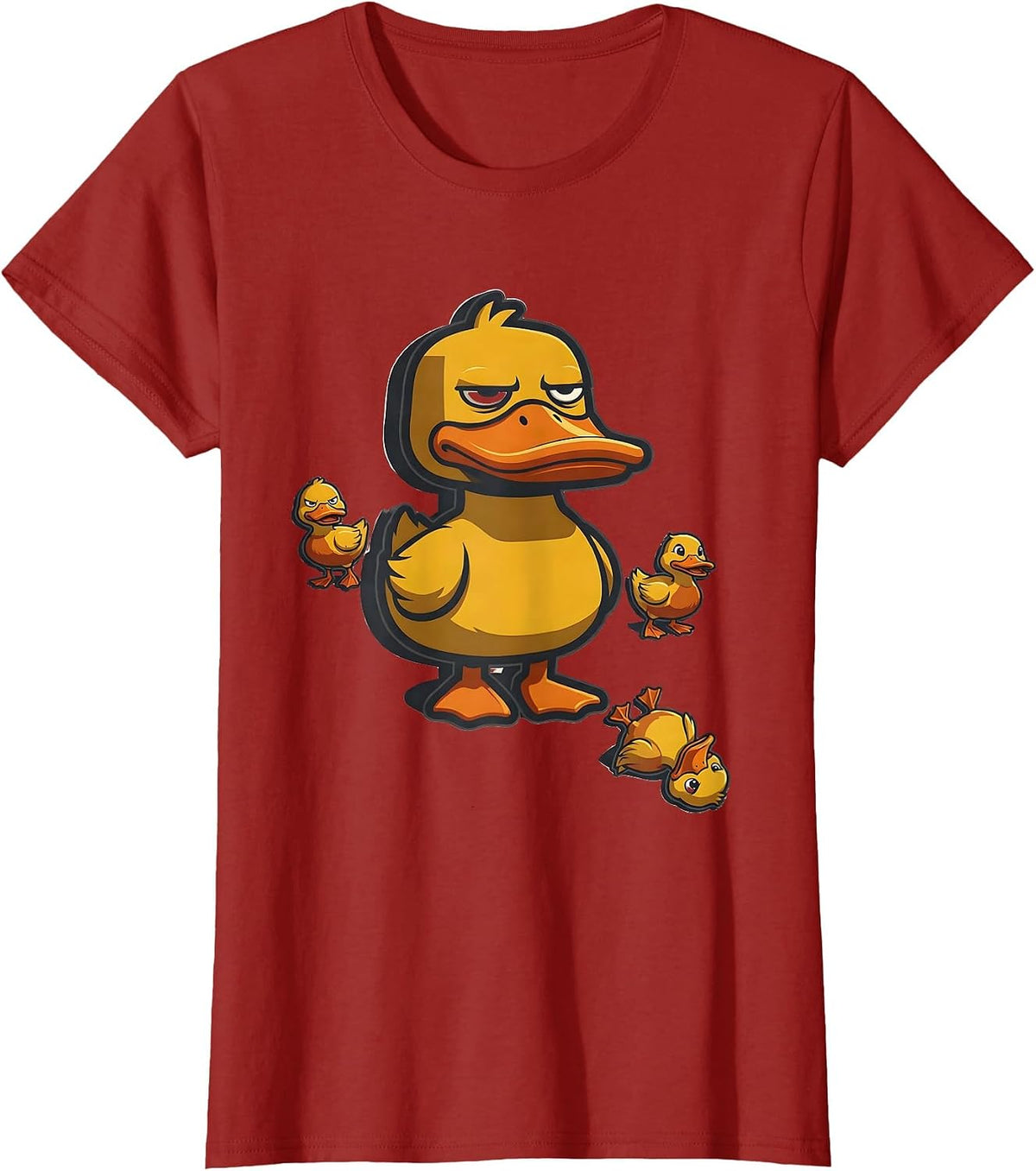 Women's Unimpressed Duck Mascot Funny Novelty Gift for Duck Lovers T-Shirt - Cranberry Red