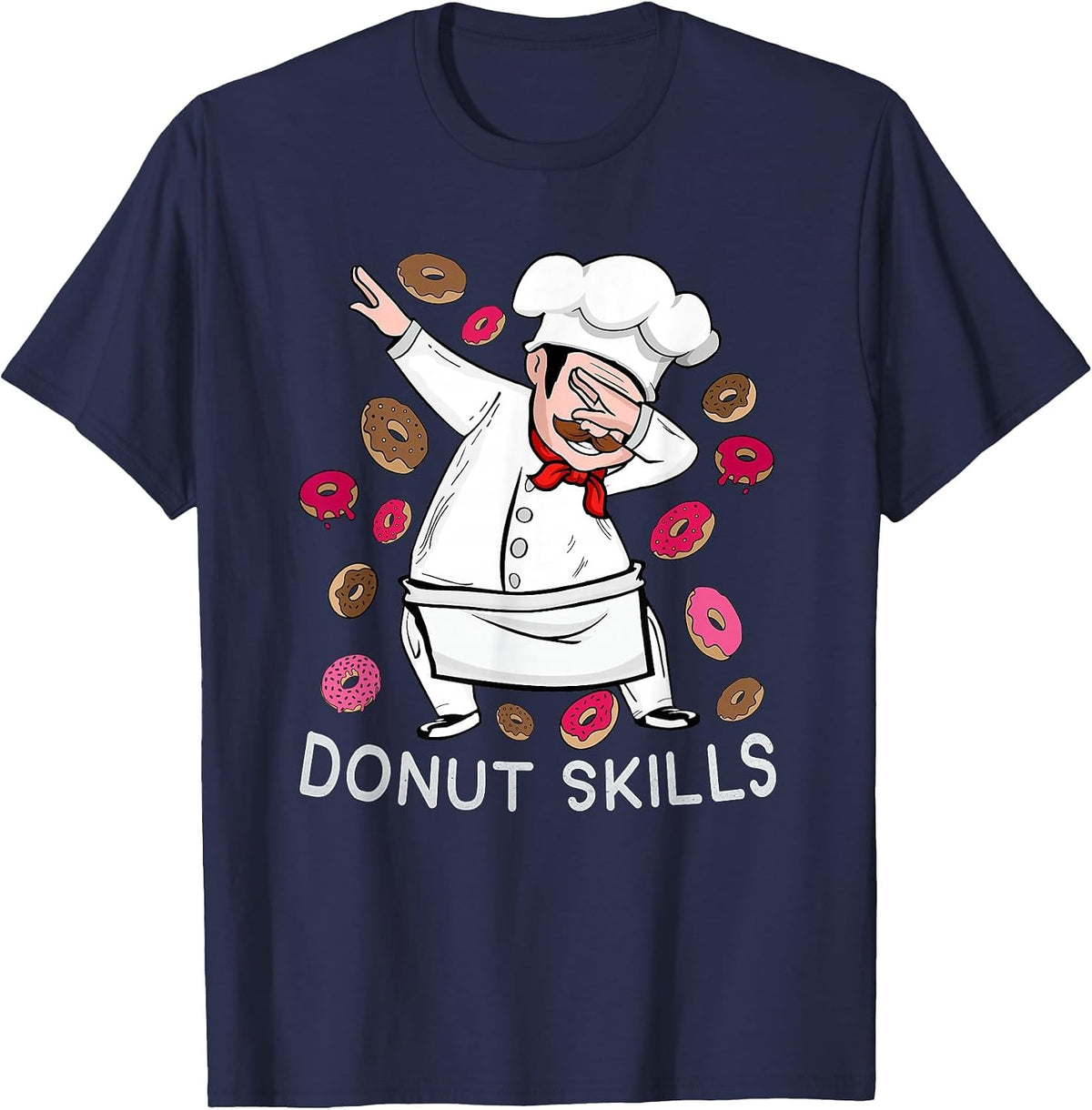 Donut Lovers Men's Pastry Chef Muffin Souvenir Cake Donuts T-Shirt - Navy Blue