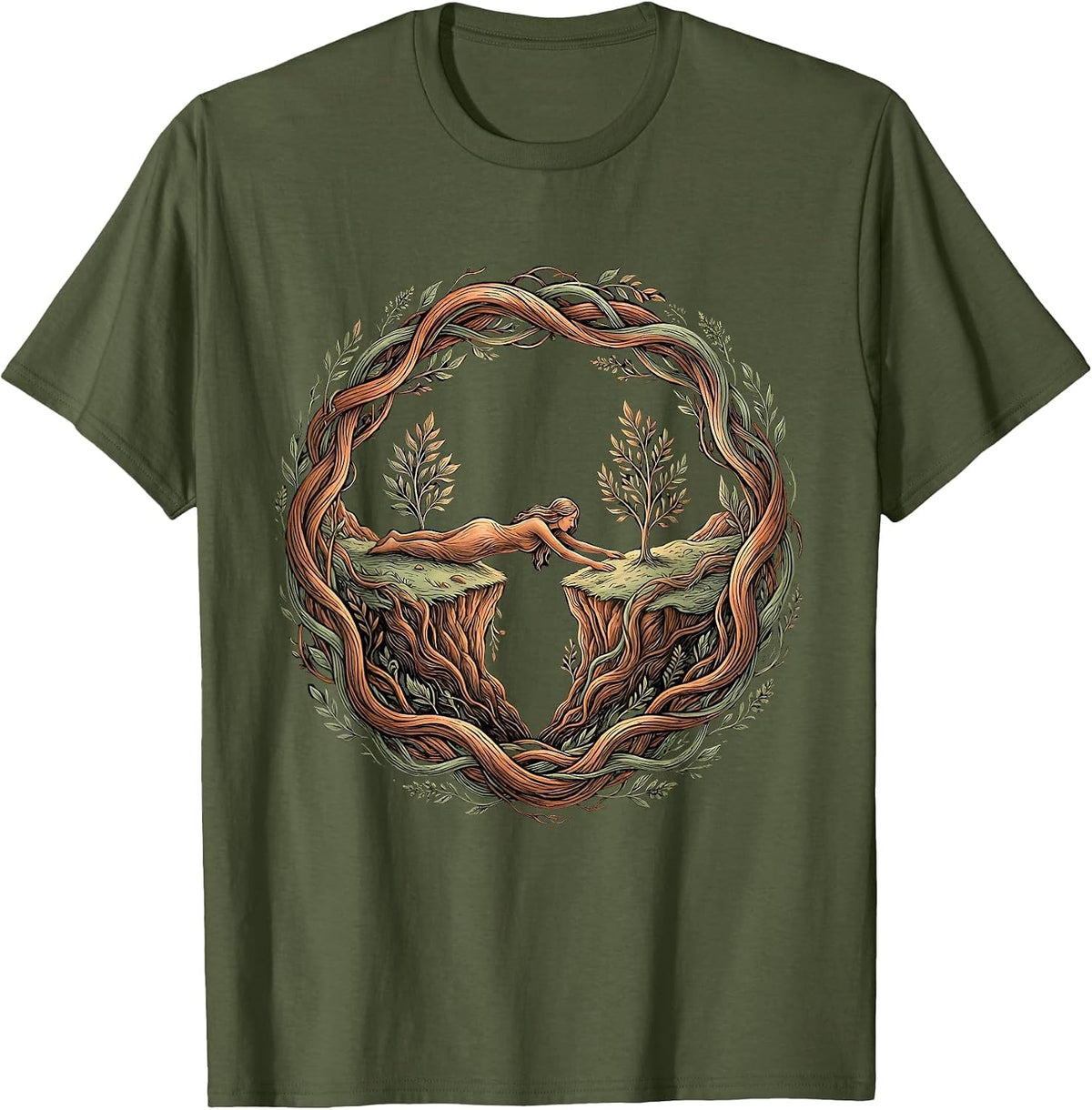 Bridge the Gap Human Connection Graphic T-Shirt - Olive Green