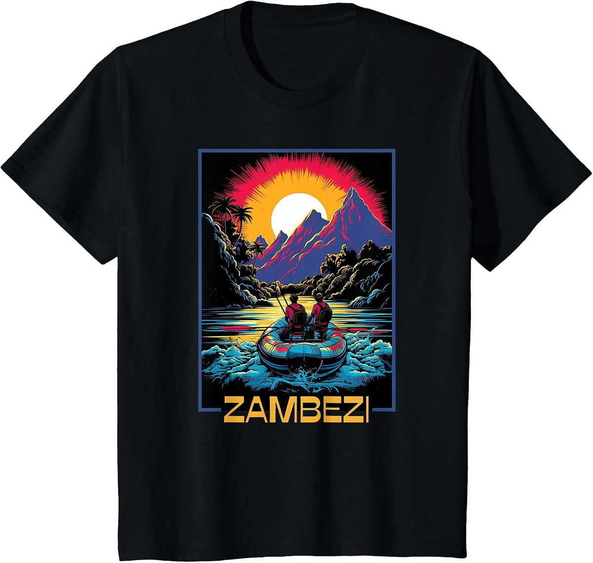 Zambezi River Rafting, Unleash Your Adventure Spirit and Fun T-Shirt - Black