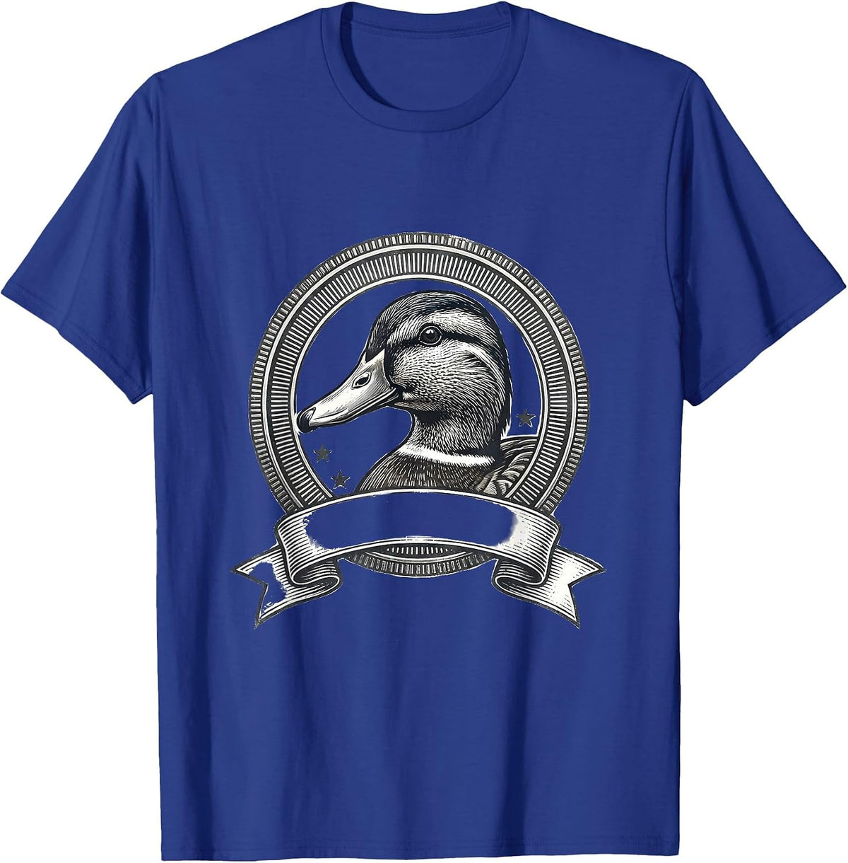 Pressed Seal Mallard Duck Hunter Badge Humor Gift T-Shirt - Royal Blue