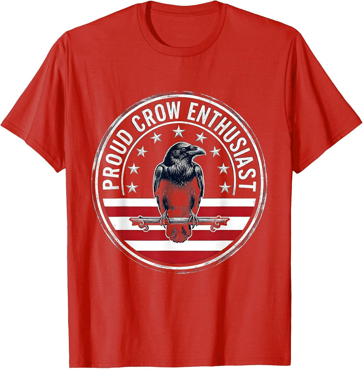 Men's Proud Crow Enthusiast Bird Lover Design T-Shirt - Red