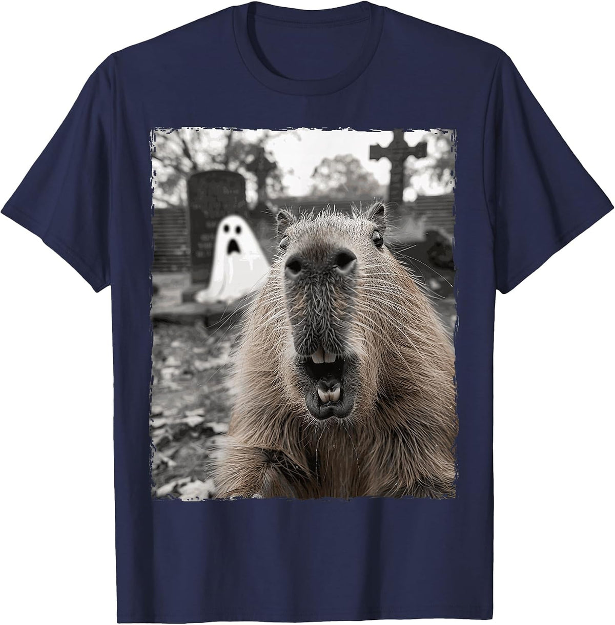 Funny Capybara Halloween Costume T-Shirt - Navy Blue