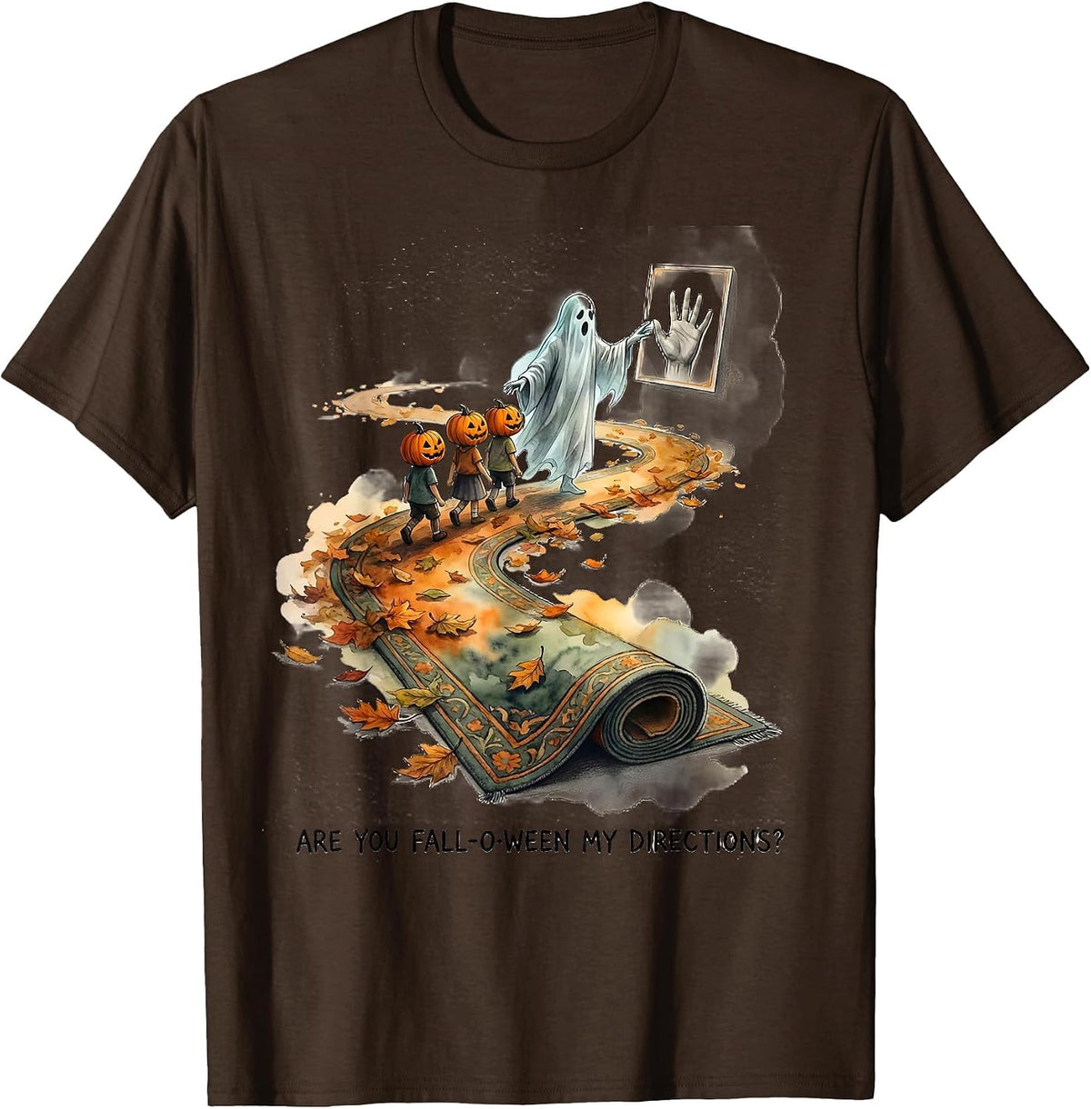 Are You Fall-O-Ween My Directions Teacher Halloween Ghost T-Shirt - Brown
