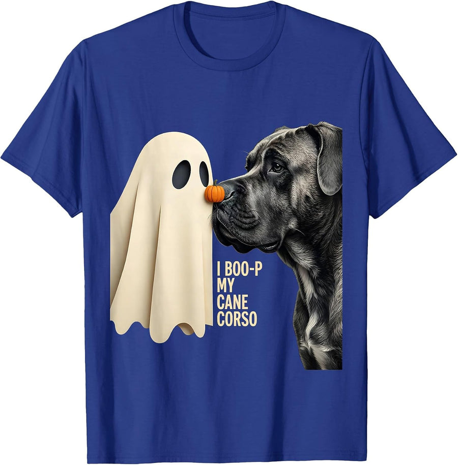 I Boo-p My Cane Corso Funny Dog Mom Halloween Ghost Dog T-Shirt - Royal Blue
