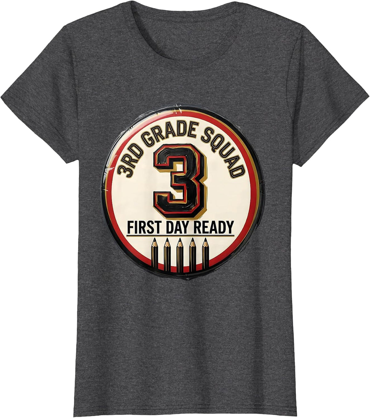 Women's 3rd Grade Squad First Day Ready Teacher Back To School T-Shirt - Dark Heather Grey