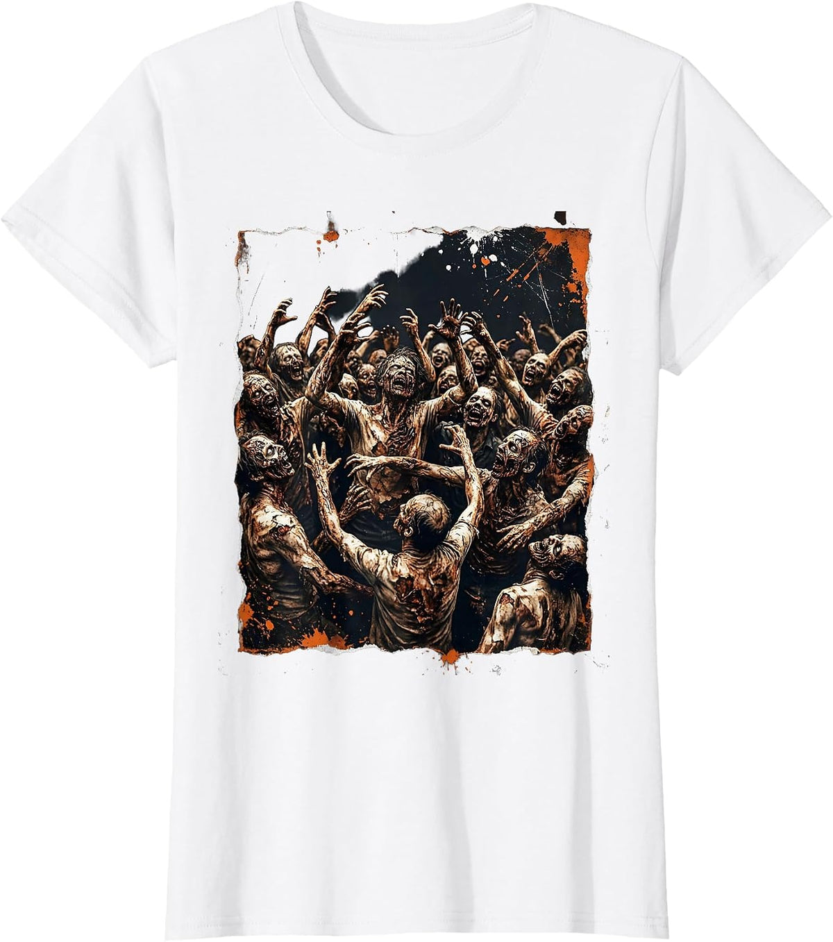 Monster Mash Zombie Mosh Pit Concert Crowd T-Shirt - White
