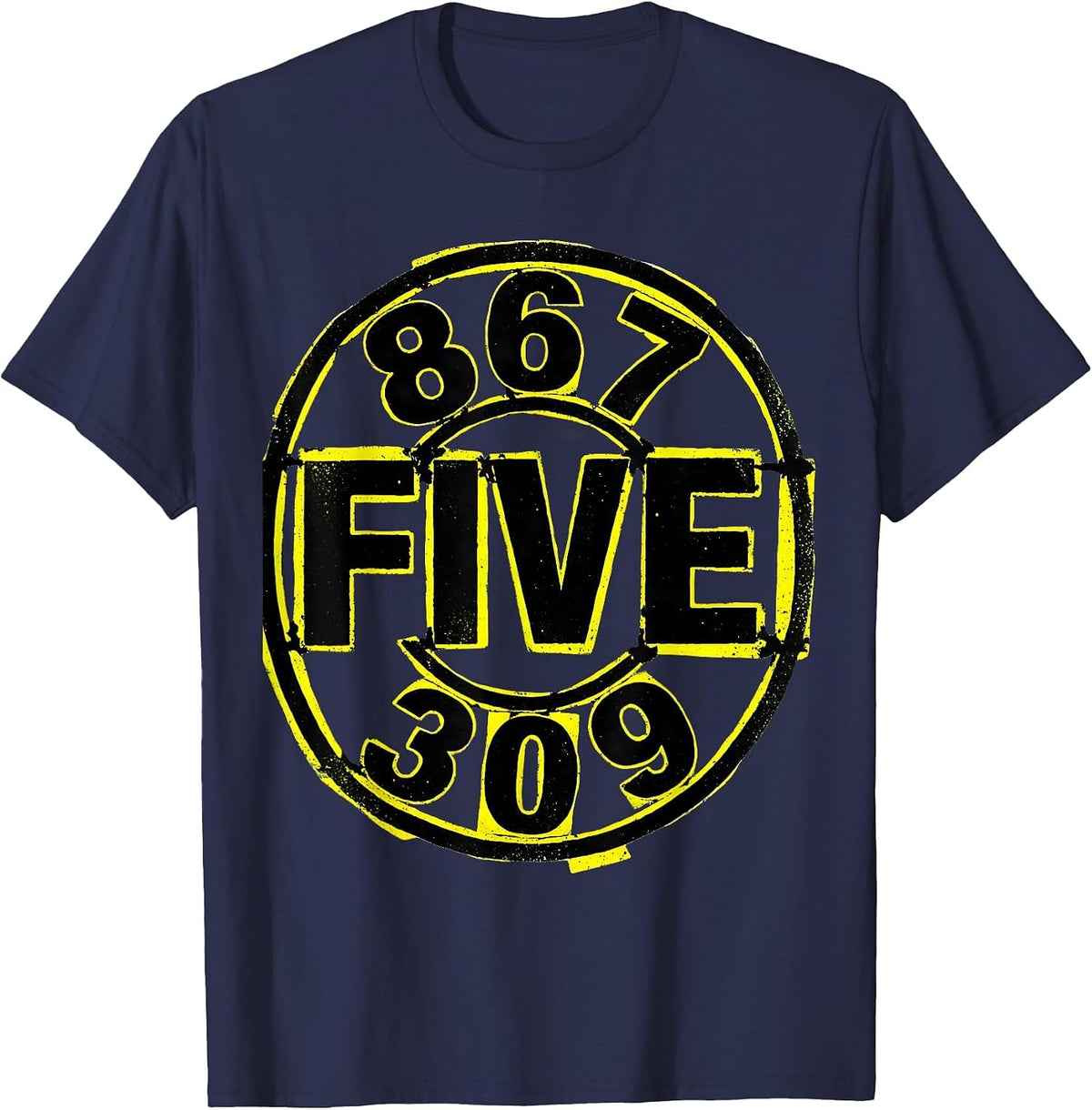 867 FIVE 309 Funny 80s Nostalgia Gen X Gift T-Shirt - Navy Blue