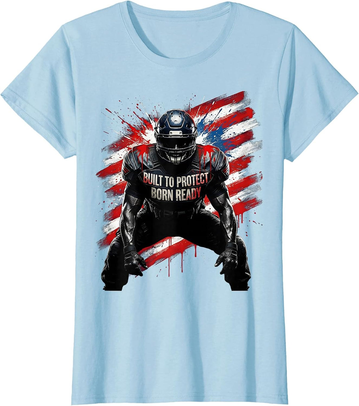 Protecting the Quarterback Since Day One Lineman T-Shirt - Baby Blue