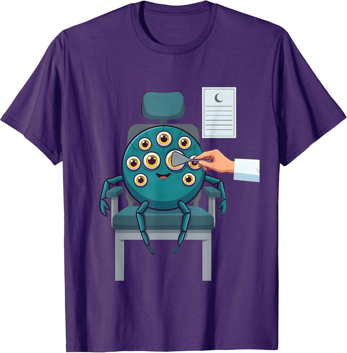 Friendly Spider Patient Optometrist Halloween Humor T-Shirt - Purple
