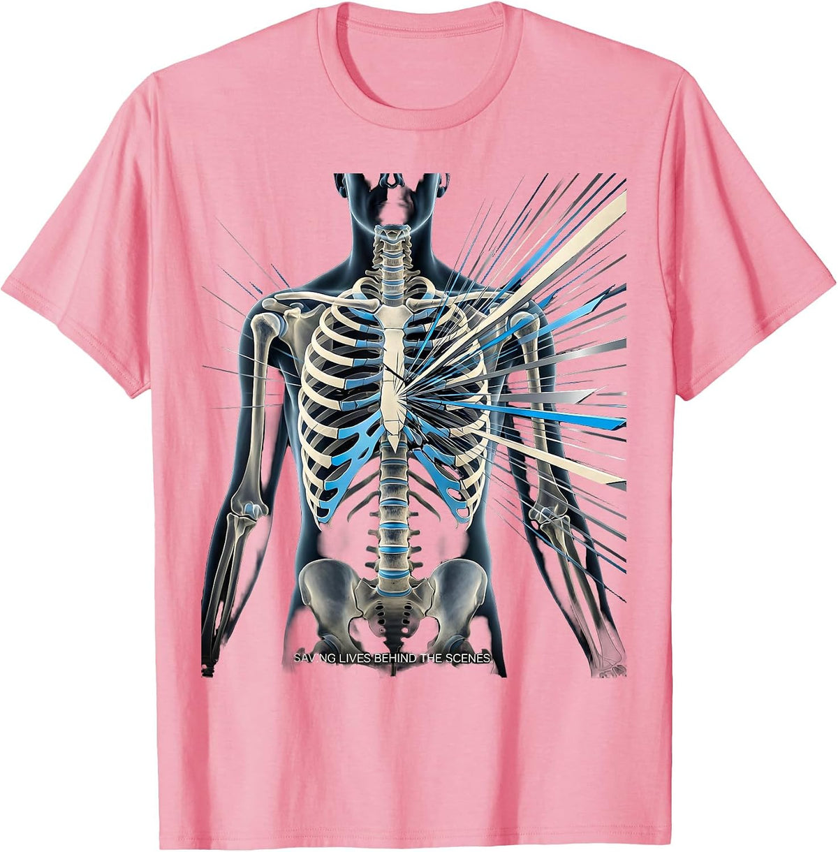 Saving Lives Behind the Scenes Radiology Design T-Shirt - Pink