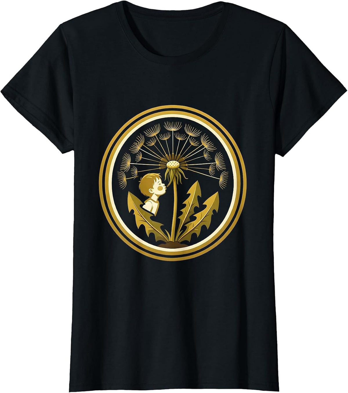 Speech Therapy Child Dandelion Letters Illustration T-Shirt - Black