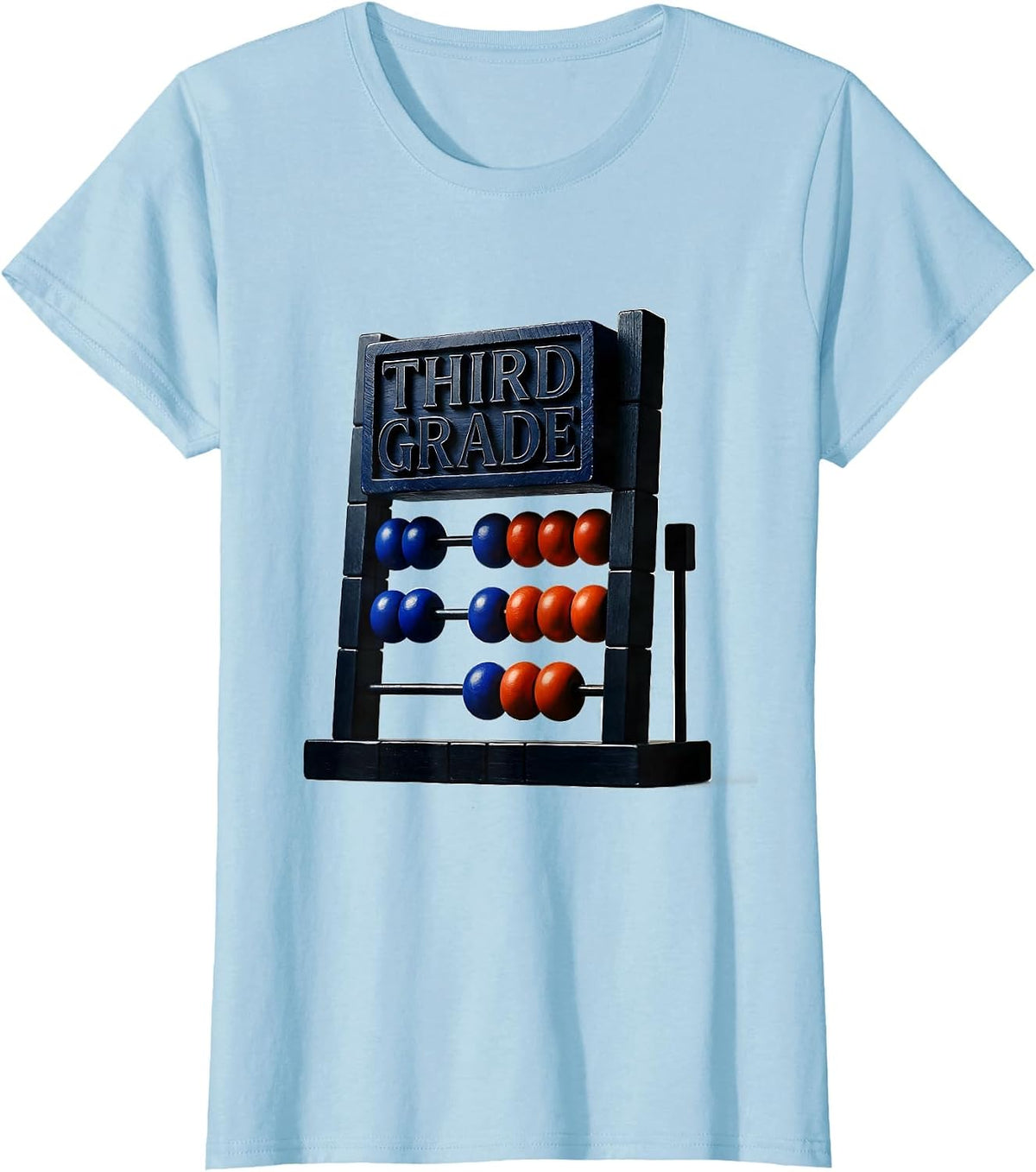 Women's Third Grade Retro Teacher Student Back To School T-Shirt - Baby Blue