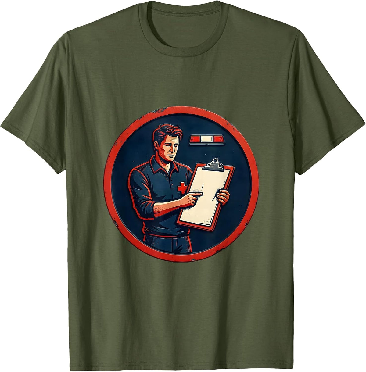 Men's EMT Mannequin Deadpan Humor Paramedic Gift T-Shirt - Olive Green
