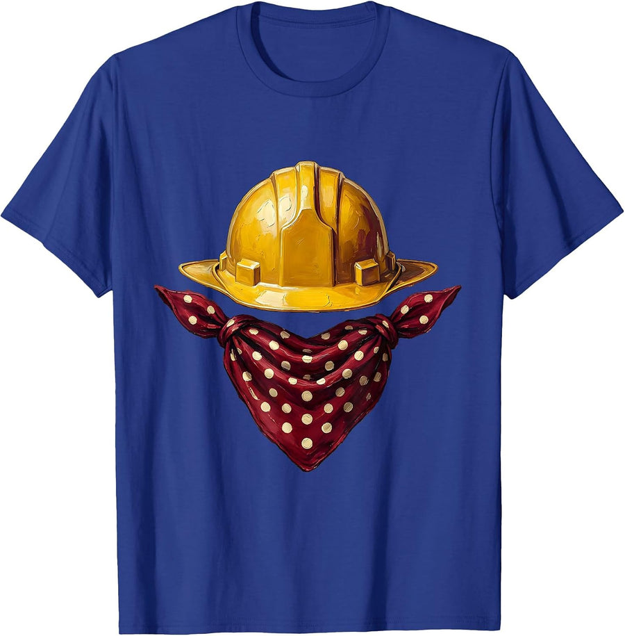 Rosie the Riveter Hard Hat and Bandana Icon T-Shirt - Royal Blue