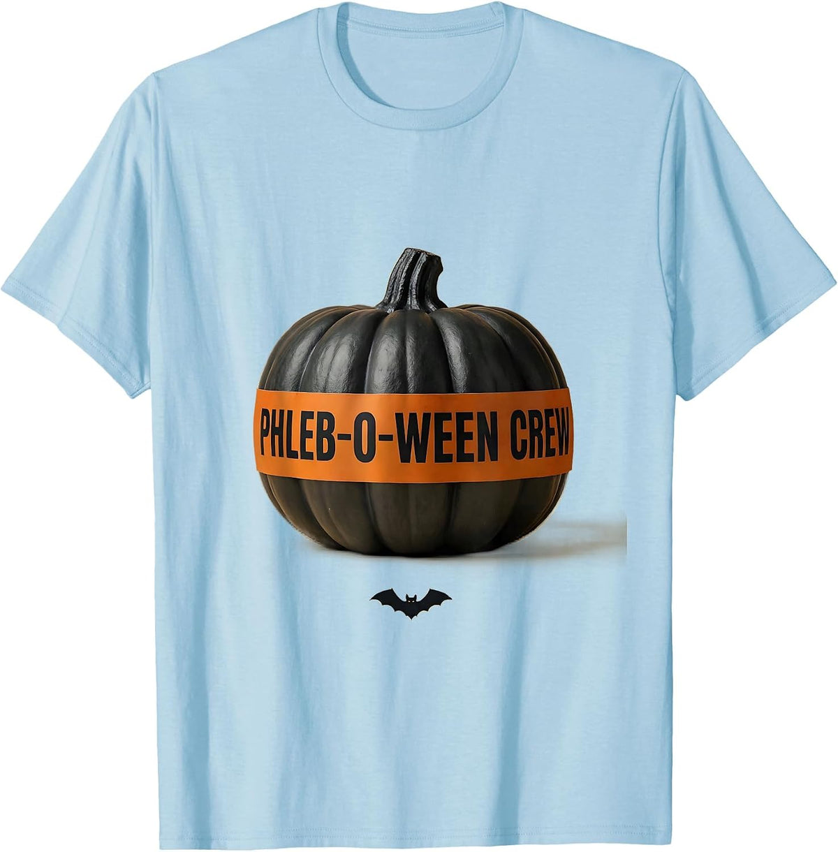 Men's Phleb-O-Ween Crew Funny Medical Halloween Crew Phlebotomist T-Shirt - Baby Blue