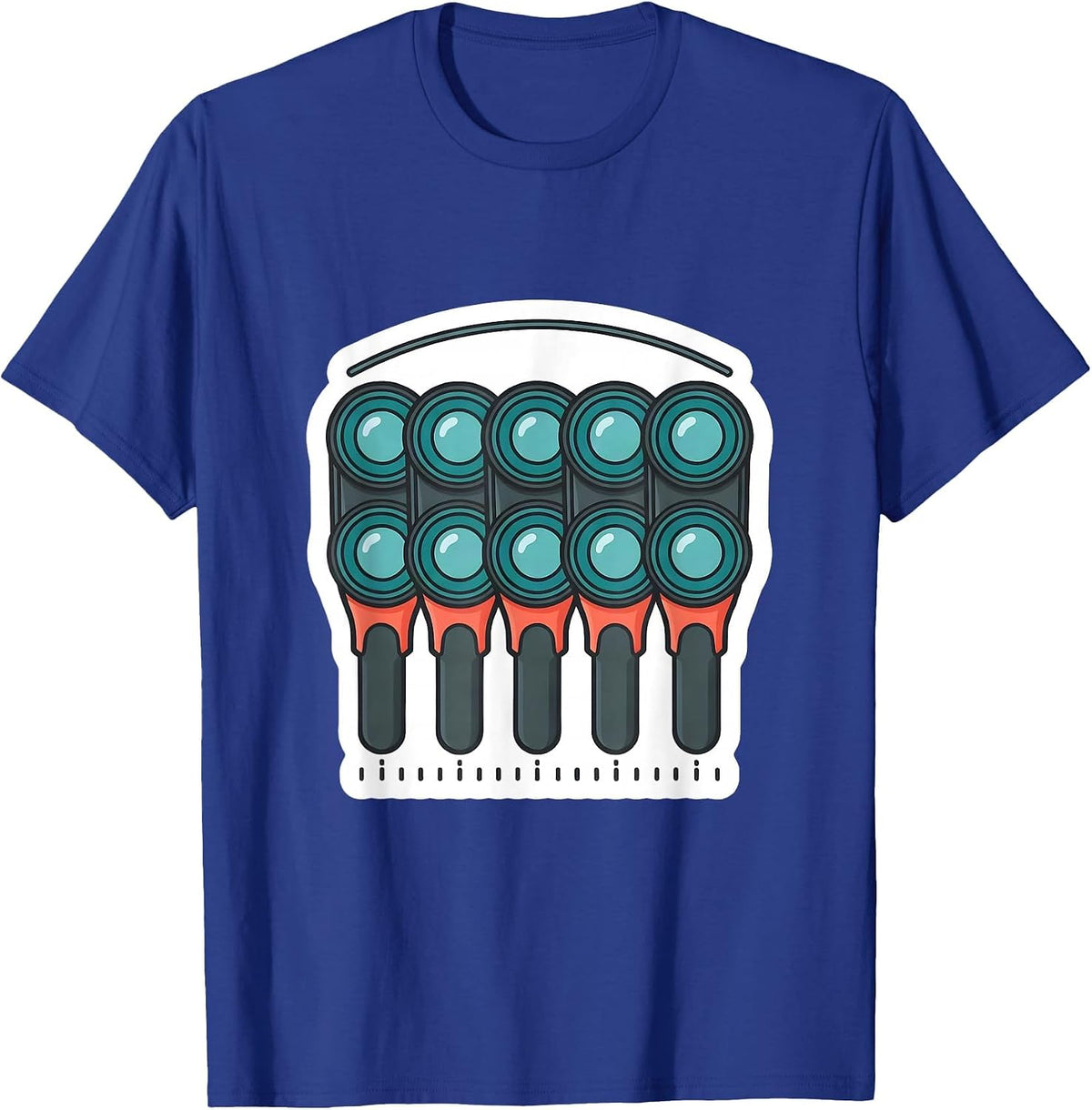 Men's Trial Lens Flipper Sticker Optometrist Eye Doctor Humor T-Shirt - Royal Blue