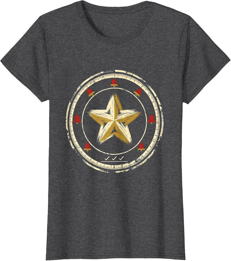 Women's Sealed Badge Teacher Squad Christmas Humor T-Shirt - Dark Heather Grey