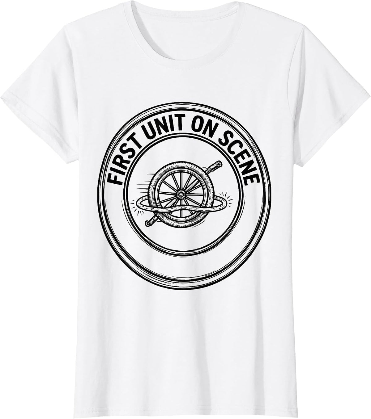 Women's First Unit On Scene Funny EMS Paramedic EMT Gift T-Shirt - White