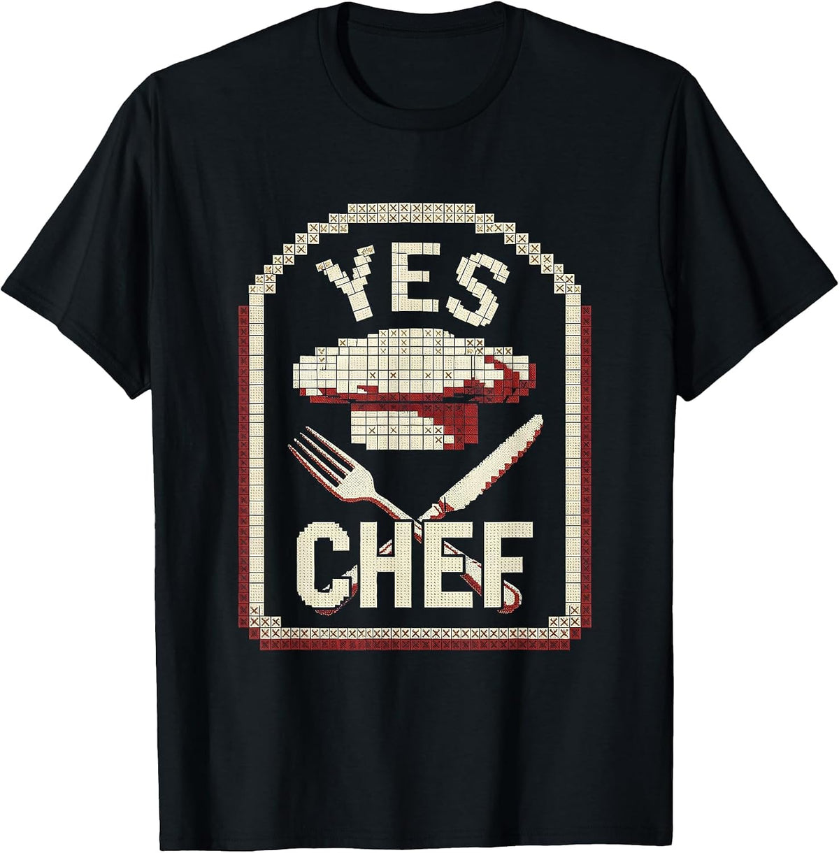 Men's Yes Chef Bold Kitchen Culture Graphic Design T-Shirt - Black