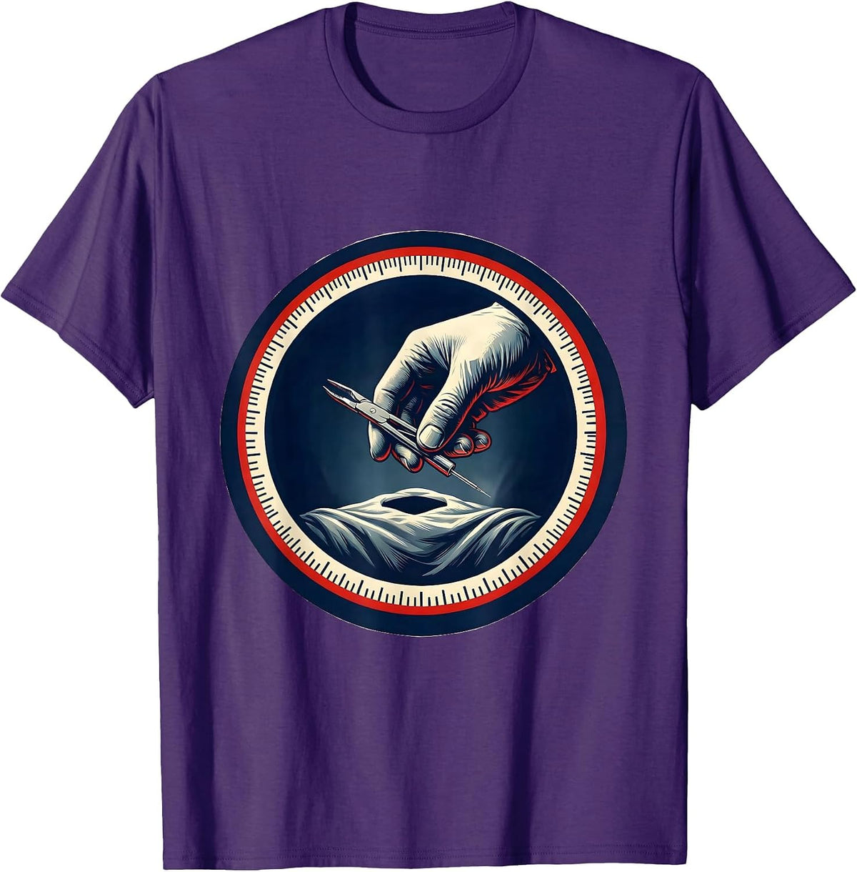 Men's Surgical Tech Emblem Medical Scrub Tech Pride T-Shirt - Purple