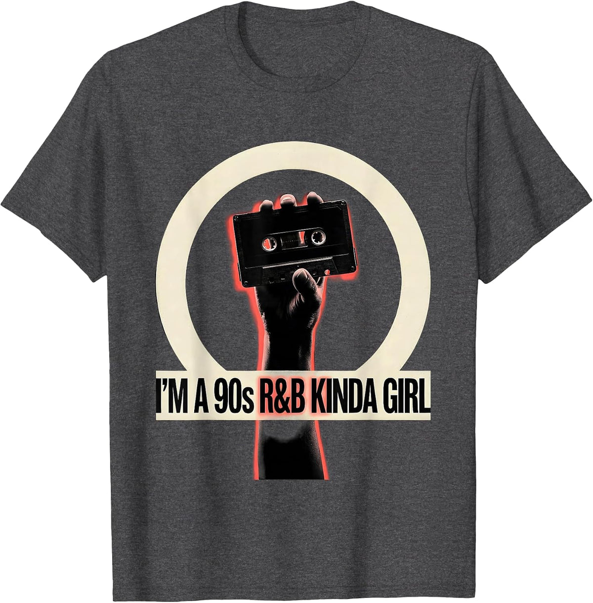 Men's I'm A 90s R&B Kinda Girl Retro Music Hip Hop Soul Fan T-Shirt - Dark Heather Grey