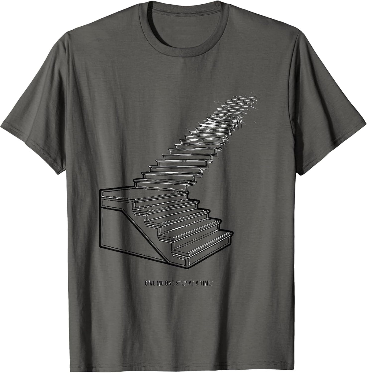 Men's Give Me One Step At A Time Neurodivergent ADHD Autism T-Shirt - Asphalt Grey