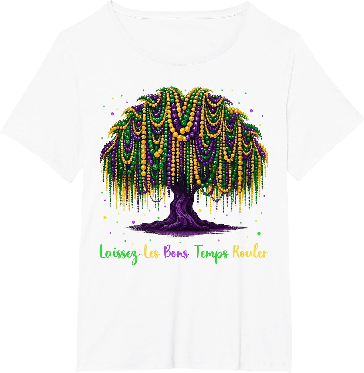 Mardi Gras Bead Tree Carnival New Orleans for Women Men Kid T-Shirt - White