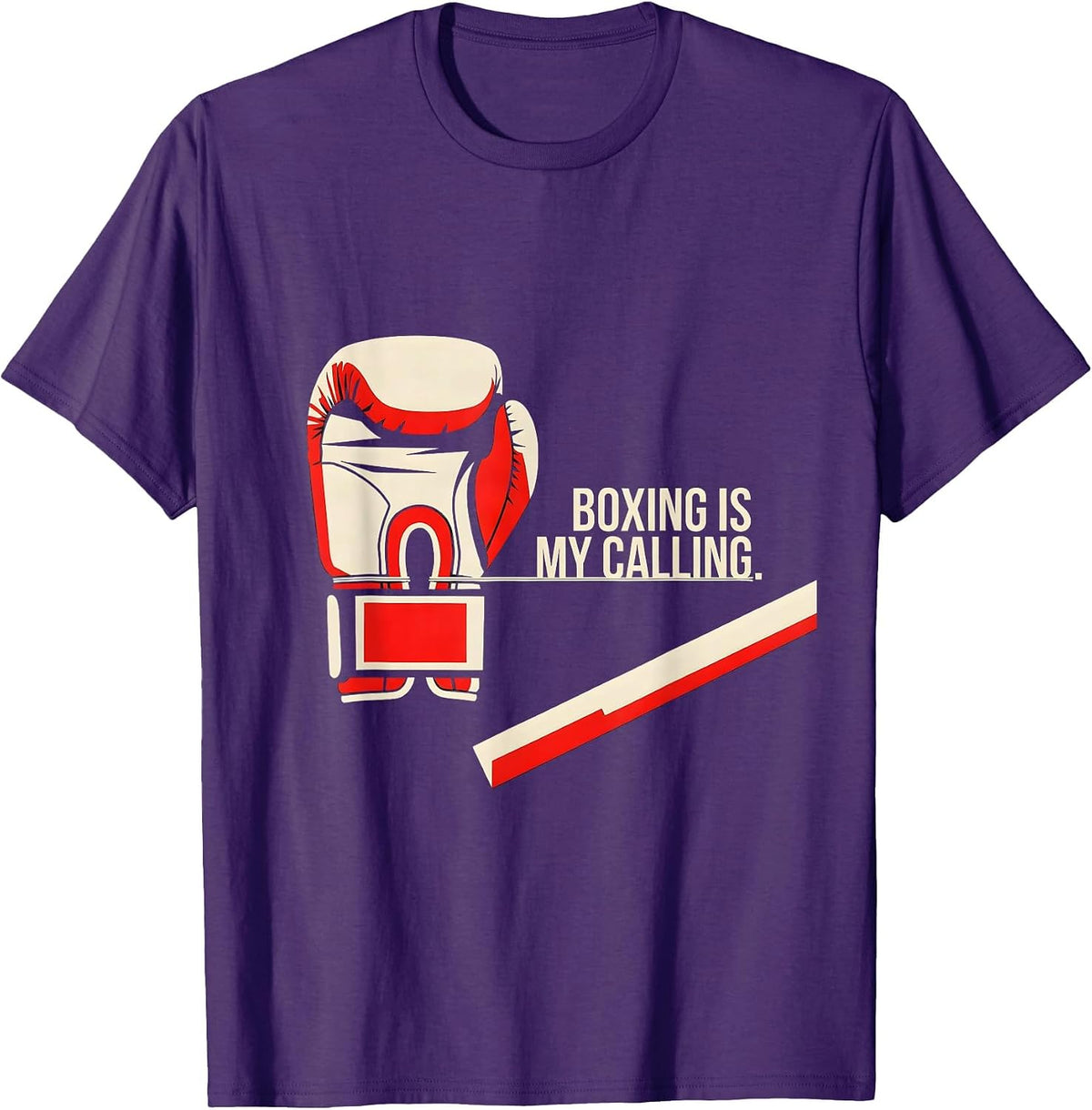Men's Boxing Is My Calling Minimalist Boxing Fan Trainer Gift T-Shirt - Purple