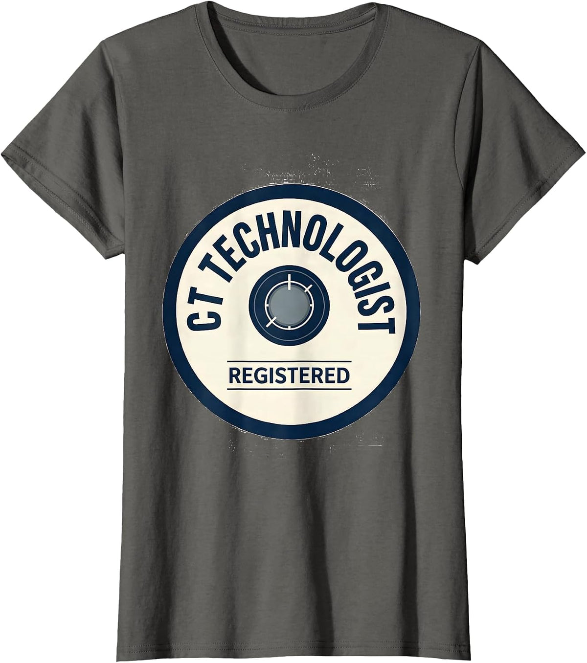 Women's CT Technologist Registered Radiology Tech Emblem Badge T-Shirt - Asphalt Grey