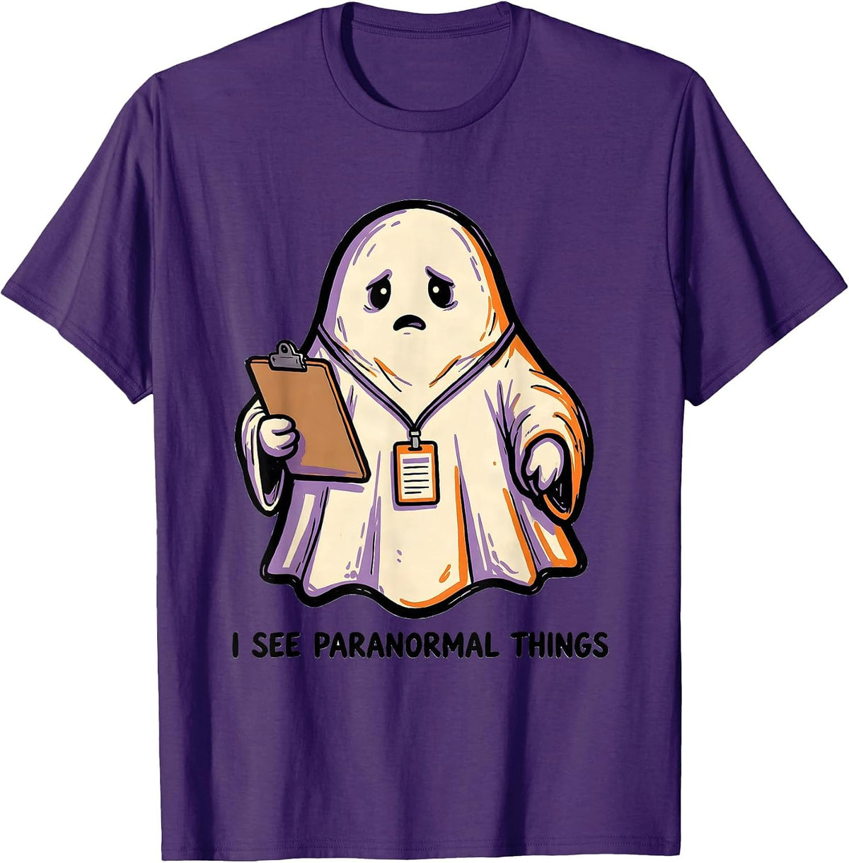 Men's I See Para Normal Things Funny Para Ghost Teacher Halloween T-Shirt - Purple