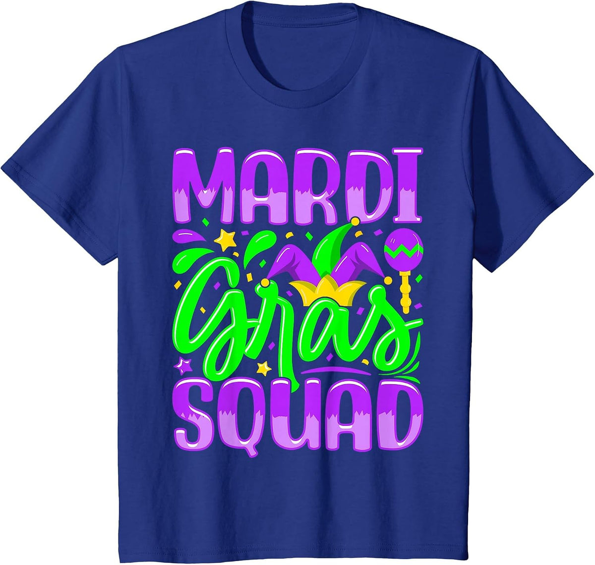 Mardi Gras Squad T-Shirt - Royal Blue