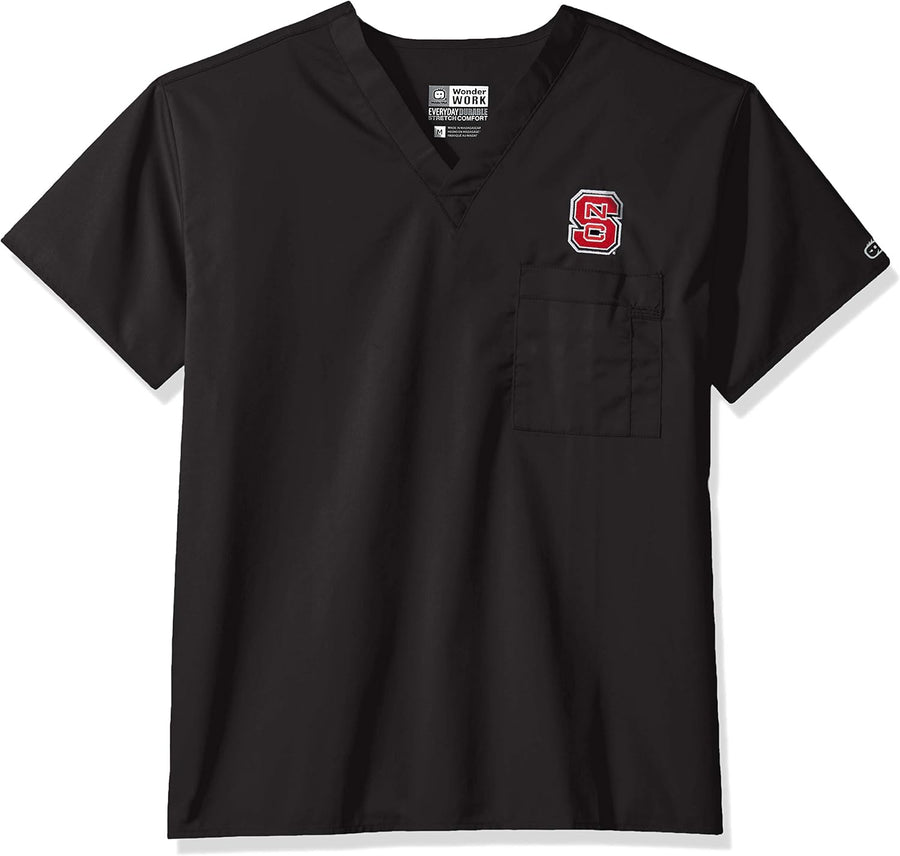 Wink Unisex Adult North Carolina State V-Neck Top - Black