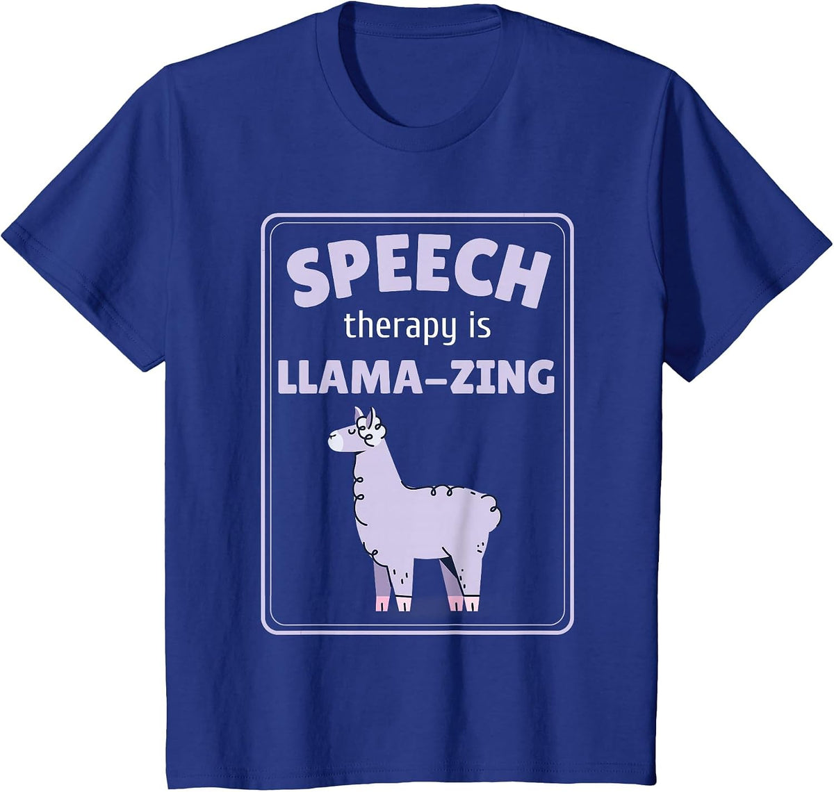 Speech Therapy Pathologist SLP Llama T-Shirt - Royal Blue