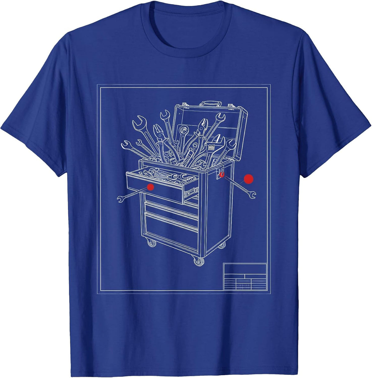 Men's Garage Toolbox Overflowing With Wrenches T-Shirt - Royal Blue