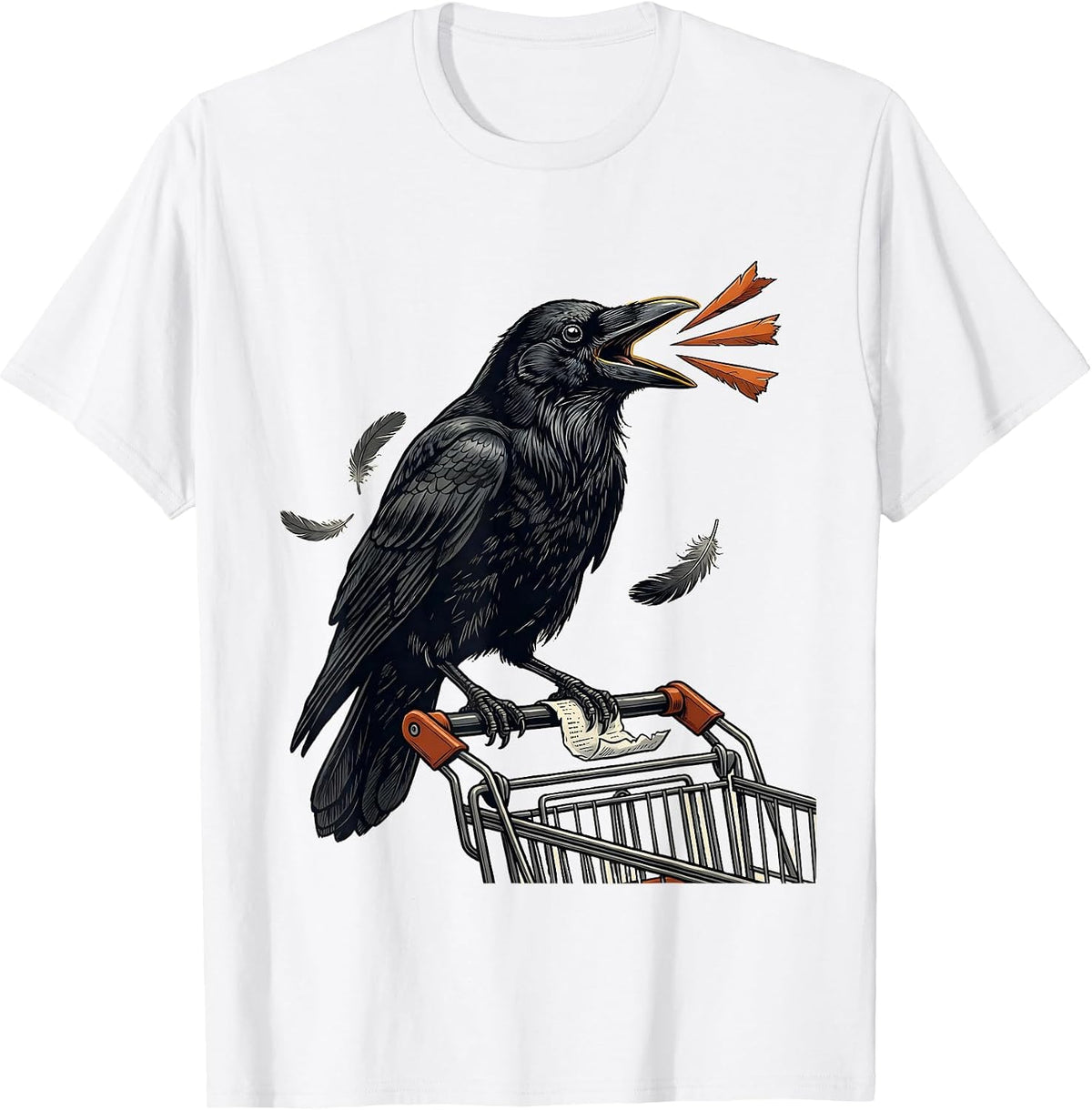 Men's Crow Profanity Pun Humor Gothic Dark Bird Lover T-Shirt - White