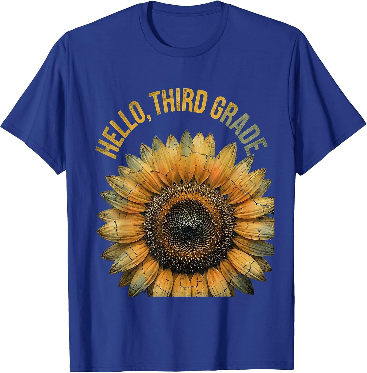 Men's Hello, Third Grade Boho Summer Casual Teacher Gift T-Shirt - Royal Blue