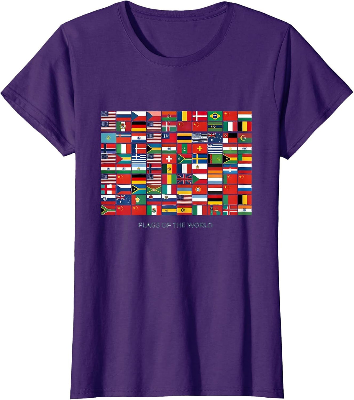 Women's Flags Of The World Geography Lover International Culture T-Shirt - Purple