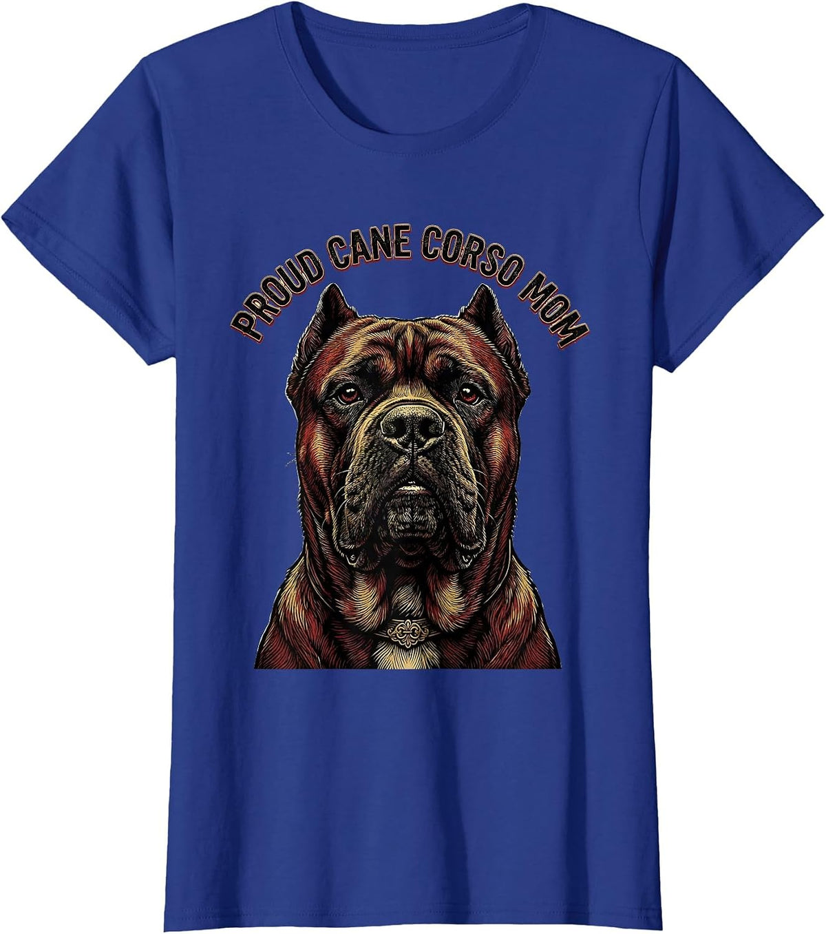 Women's Proud Cane Corso Mom Tattoo Dog Lover Gift T-Shirt - Royal Blue