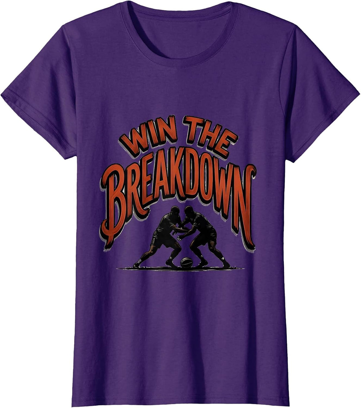 Women's Win The Breakdown Funny Rugby Player Coach Fan Vintage Humor T-Shirt - Purple