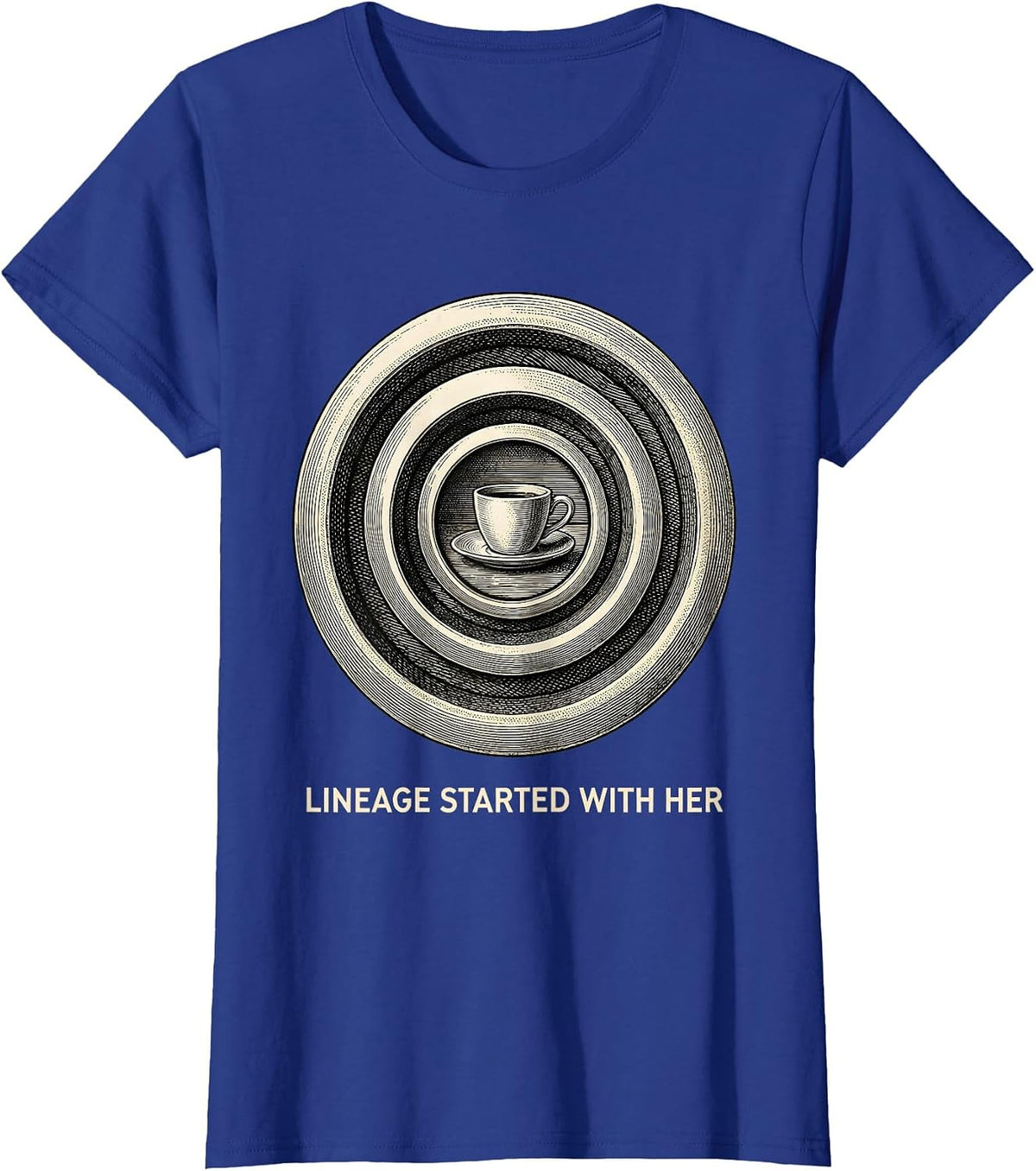 Women's Lineage Started With Her Family Matching Mother's Day T-Shirt - Royal Blue