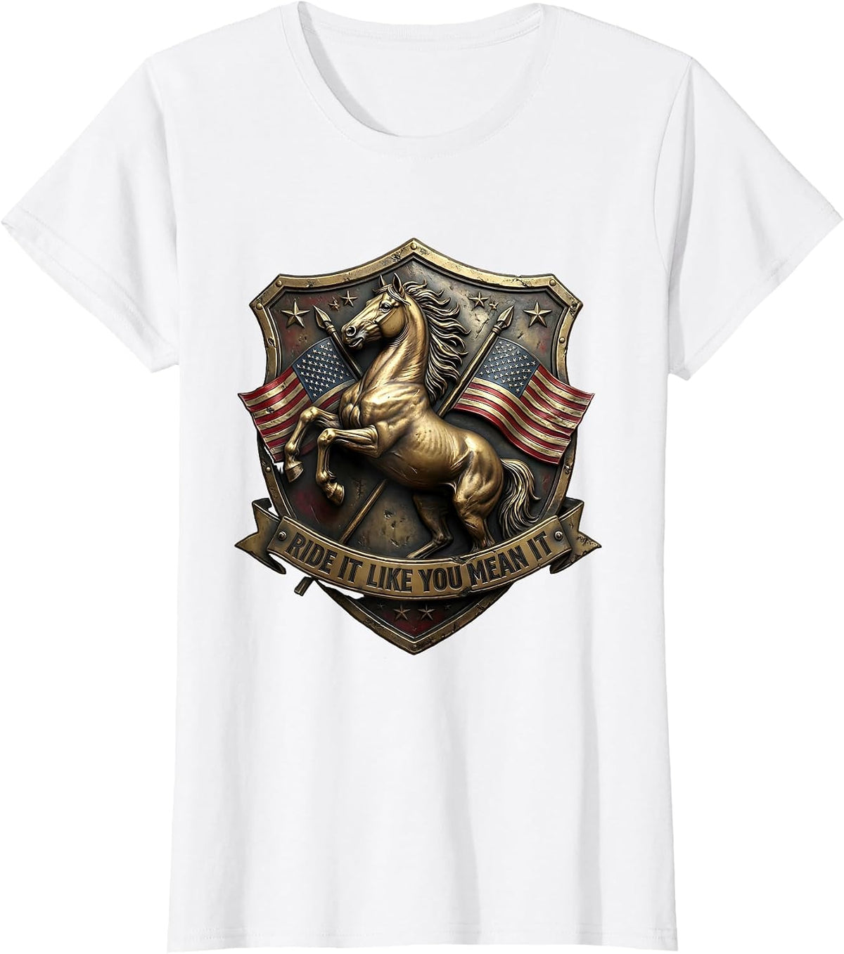 Ride It Like You Mean It Horse Riding Design T-Shirt - White