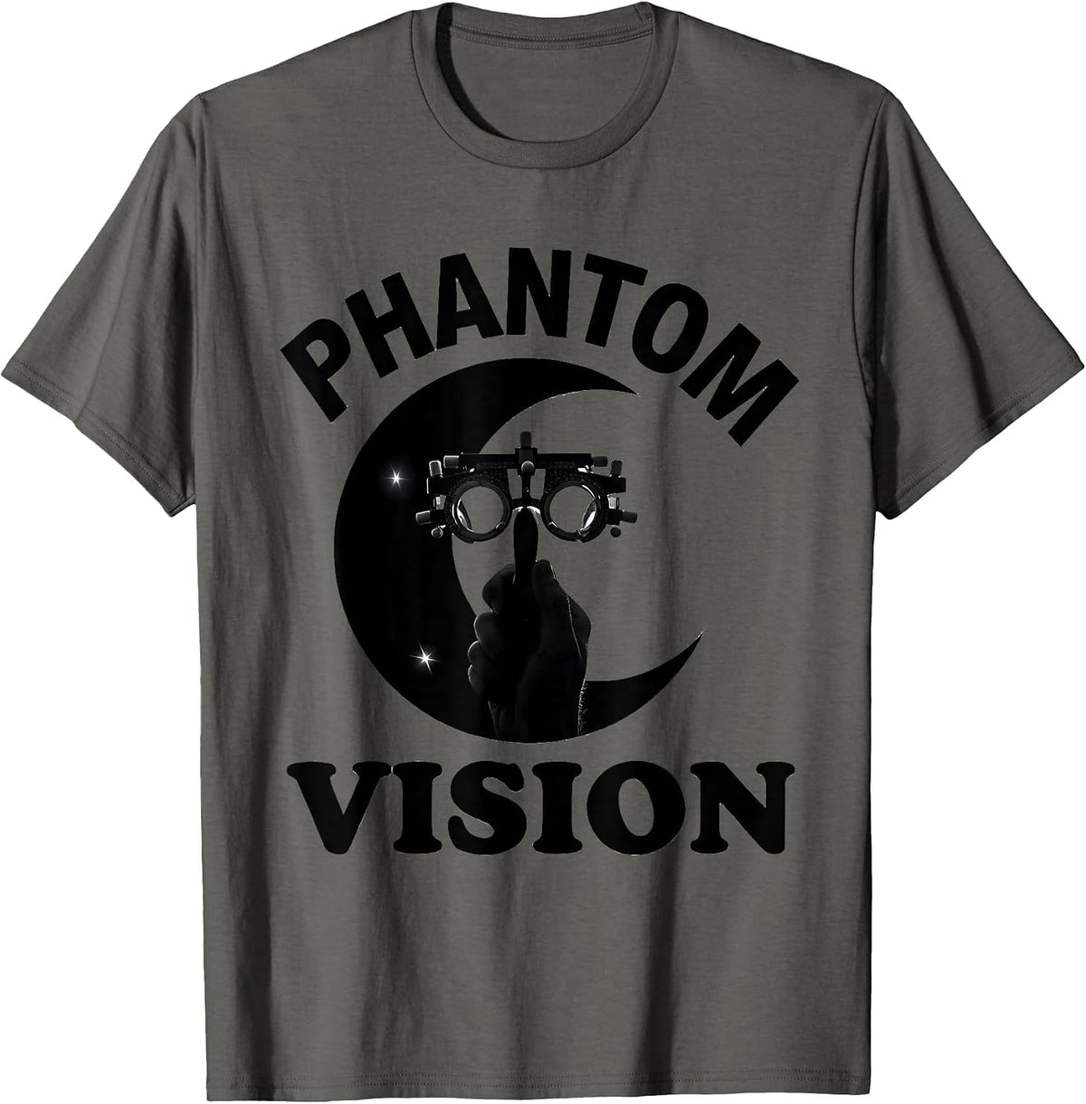 Phantom Vision Silhouette Halloween Optometrist Eye Doctor T-Shirt - Asphalt Grey