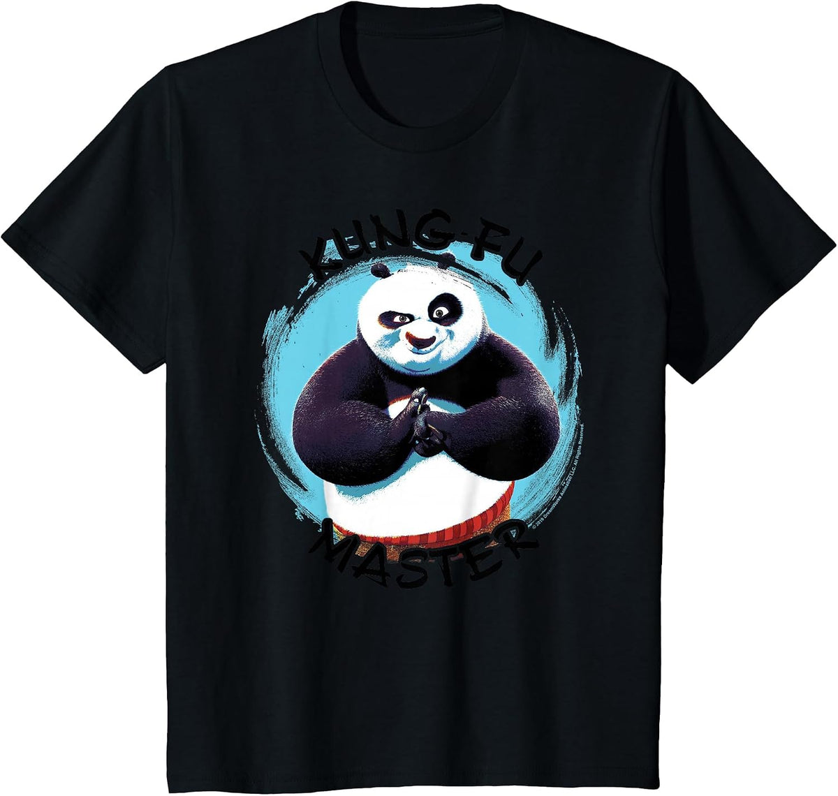 Kung Fu Panda Po Kung Fu Master Paint Smear Portrait T-Shirt - Black
